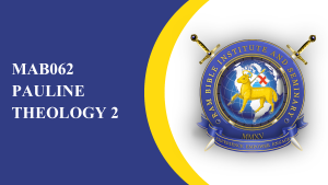 MAB062 - Pauline Theology 2